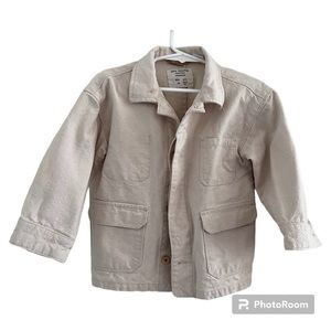 Zara Baby Boy off white canvas cotton chore coat jacket